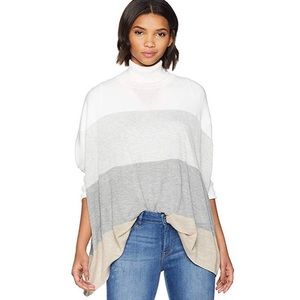 NWT Calvin Klein Stripe Dolman Poncho Sweater L/XL